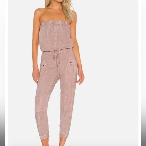 YFB Young Fabulous Broke Kennedy Strapless Jumpsuit Mint Green Small Linen Blend - Picture 15 of 15